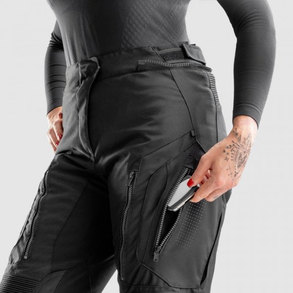 SPODNIE MOTOCYKLOWE TEKSTYLNE DAMSKIE REBELHORN HIKER 4 BLACK (KRÓTKA NOGAWKA) S-WS