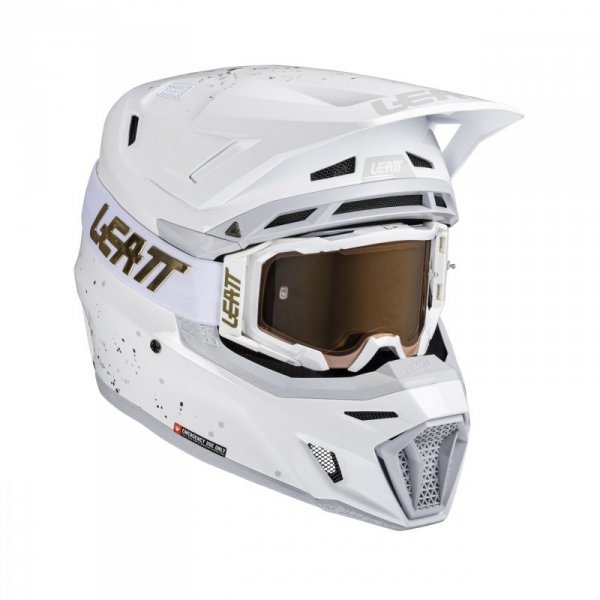 KASK MOTOCYKLOWY Z GOGLAMI LEATT KIT MOTO 8.5 WHITE M