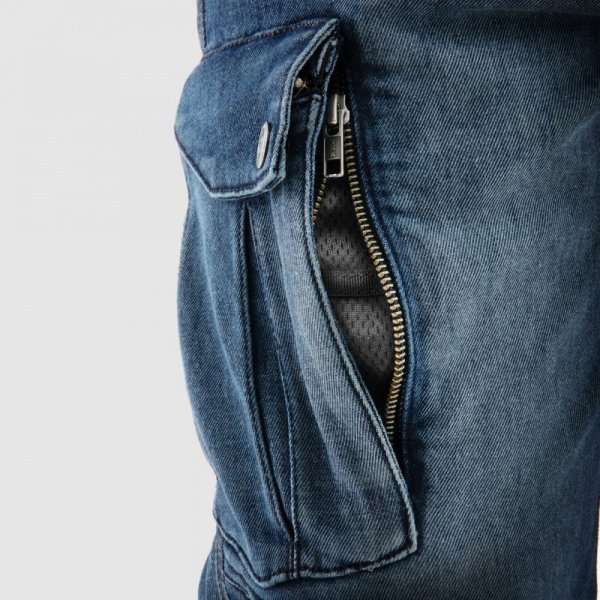 JEANSY MOTOCYKLOWE REBELHORN VANDAL WASHED BLUE MONOLAYER 40/32