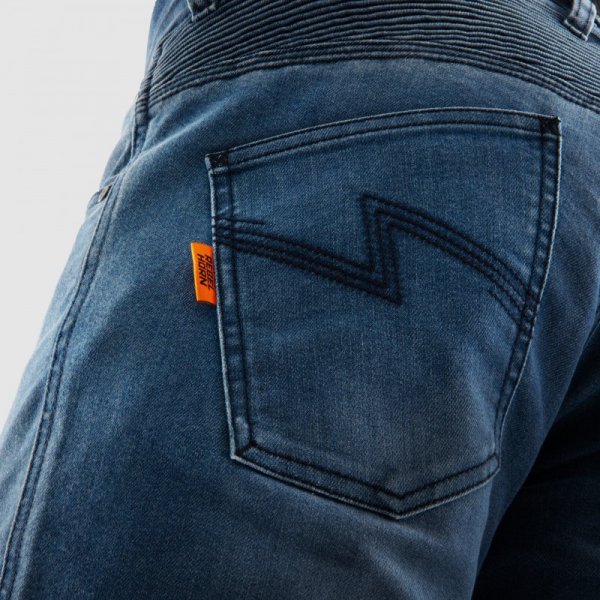 JEANSY MOTOCYKLOWE REBELHORN REVOLT WASHED BLUE MONOLAYER 32/32