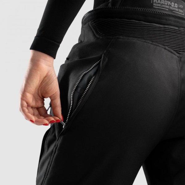 SPODNIE MOTOCYKLOWE TEKSTYLNE DAMSKIE REBELHORN HARDY 3.0 BLACK WXL