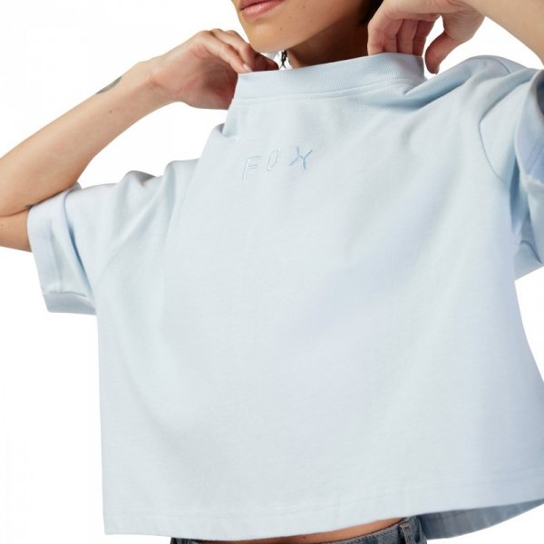 T-SHIRT DAMSKI FOX WORDMARK OS CROP PALE BLUE M