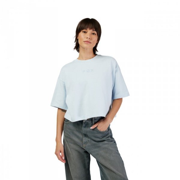 T-SHIRT DAMSKI FOX WORDMARK OS CROP PALE BLUE L