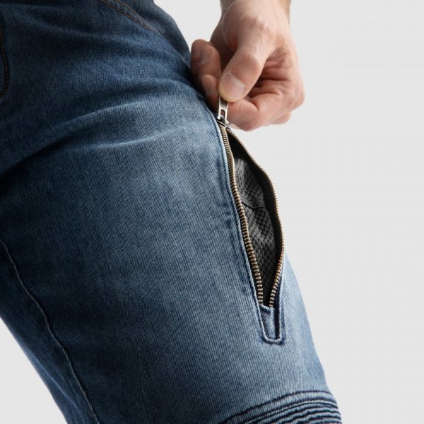 JEANSY MOTOCYKLOWE REBELHORN VANDAL WASHED BLUE MONOLAYER 42/34