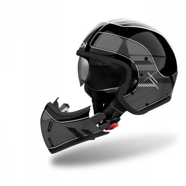 KASK MOTOCYKLOWY AIROH J110 RASTER DARK GREY GLOSS XXL