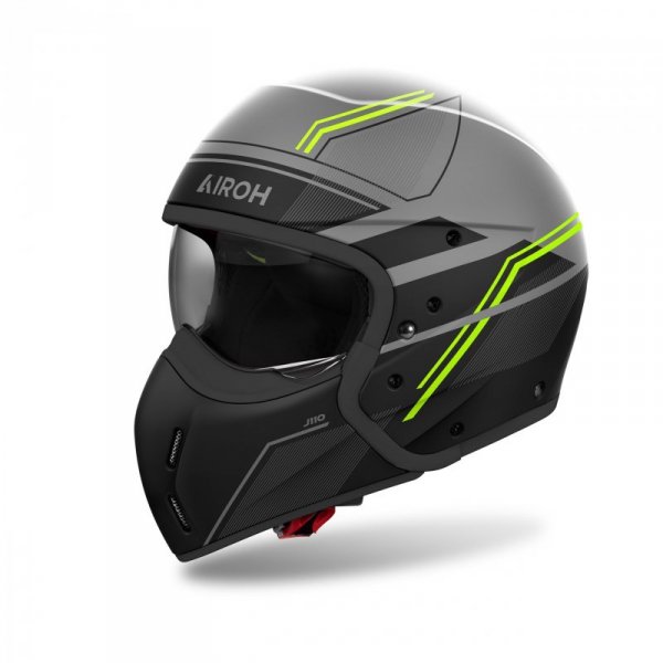 KASK MOTOCYKLOWY AIROH J110 SLIM YELLOW MATT XXL