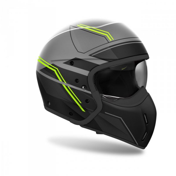 KASK MOTOCYKLOWY AIROH J110 SLIM YELLOW MATT L