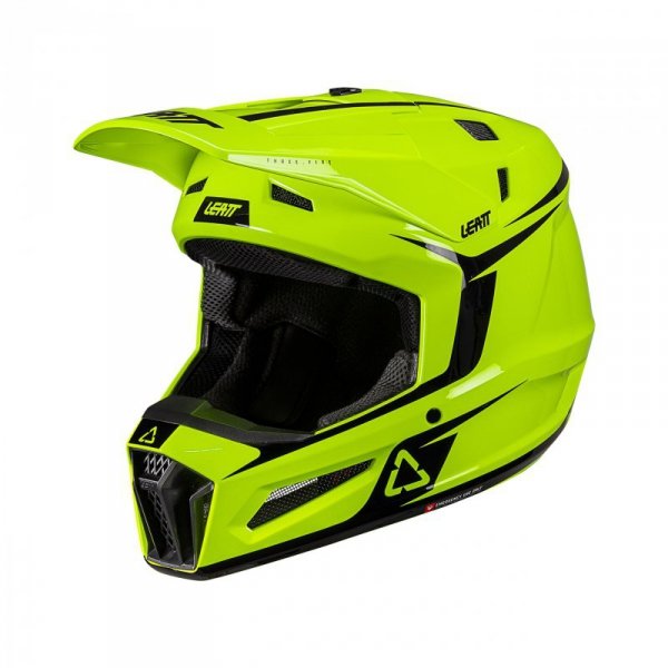 KASK MOTOCYKLOWY Z GOGLAMI JUNIOR LEATT KIT MOTO 3.5 NEON YELLOW M