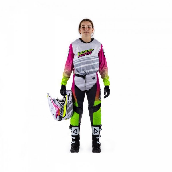 STRÓJ OFFROADOWY BLUZA I SPODNIE JUNIOR LEATT RIDE KIT 3.5 RETRO PINK L