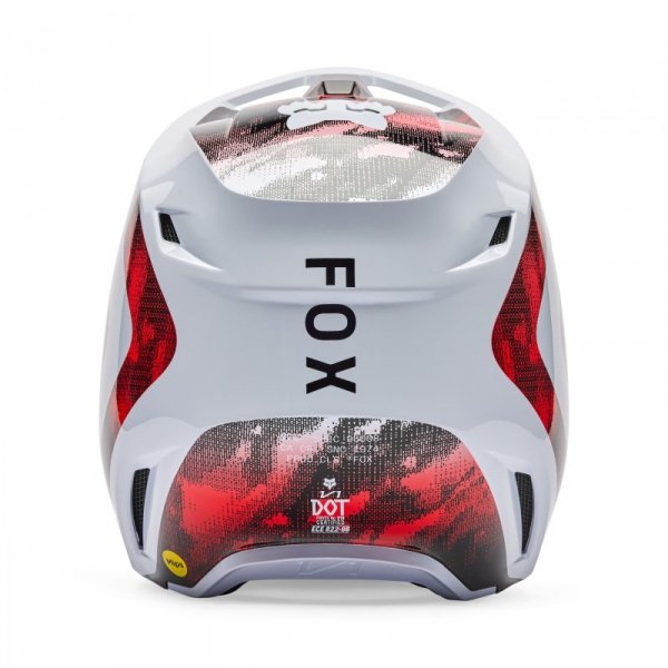 KASK MOTOCYKLOWY FOX V1 KAIROS WHITE FLUO RED M