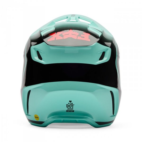 KASK MOTOCYKLOWY FOX V3 DRIP TURQUOISE L