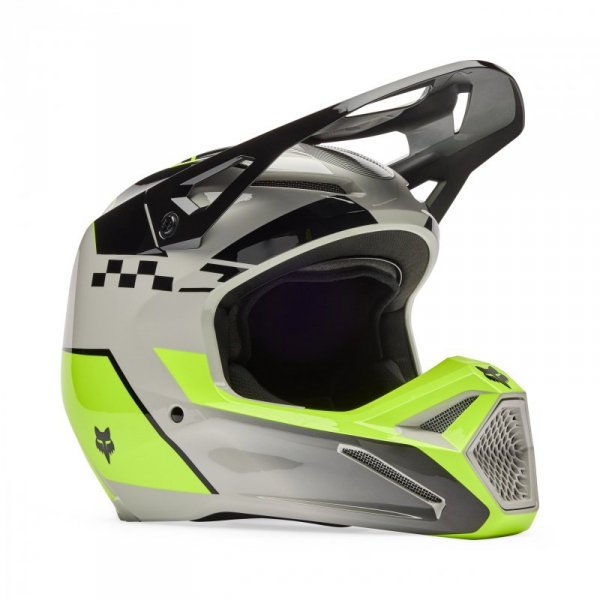 KASK MOTOCYKLOWY JUNIOR FOX V1 COLLECT GREY YELLOW YS