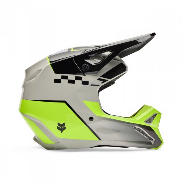 KASK MOTOCYKLOWY JUNIOR FOX V1 COLLECT GREY YELLOW YM