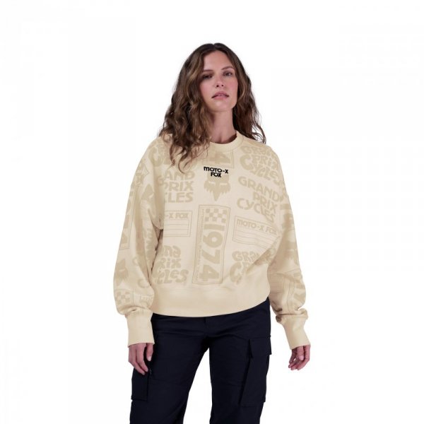 BLUZA DAMSKA FOX CIRCA 74 OVERSIZED FLEECE CREW OFF WHITE M
