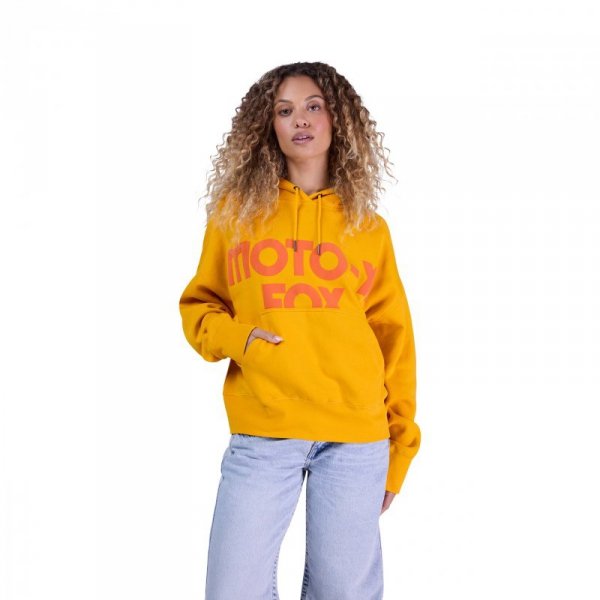 BLUZA Z KAPTUREM DAMSKA FOX MOTO-X OVERSIZED MUSTARD S