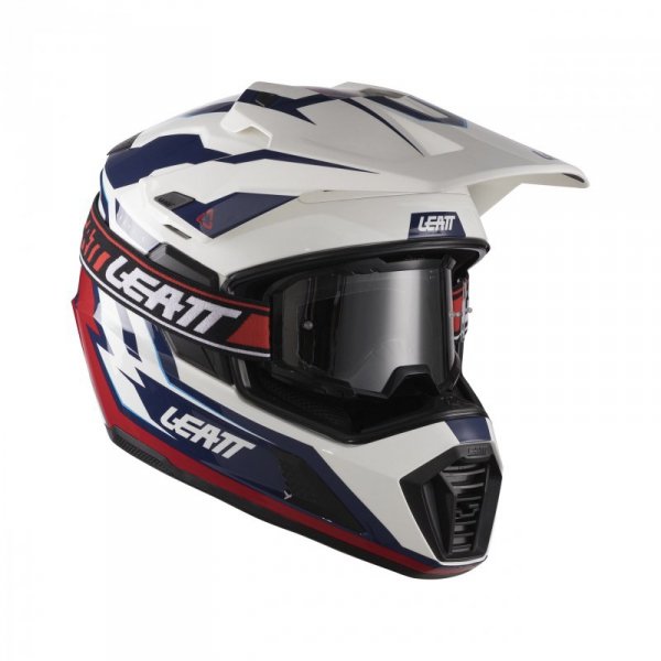 KASK MOTOCYKLOWY Z GOGLAMI LEATT ADV 7.5 ROYAL BLUE RED L