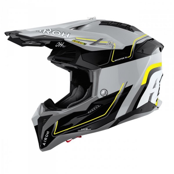 KASK MOTOCYKLOWY AIROH AVIATOR 3 LEADER YELLOW GLOSS L