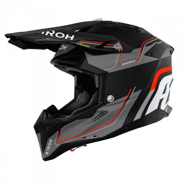 KASK MOTOCYKLOWY AIROH AVIATOR 3 LEADER ORANGE MATT S