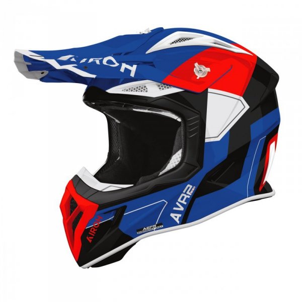 KASK MOTOCYKLOWY AIROH AVIATOR ACE 2 SHIELD BLUE RED GLOSS XL