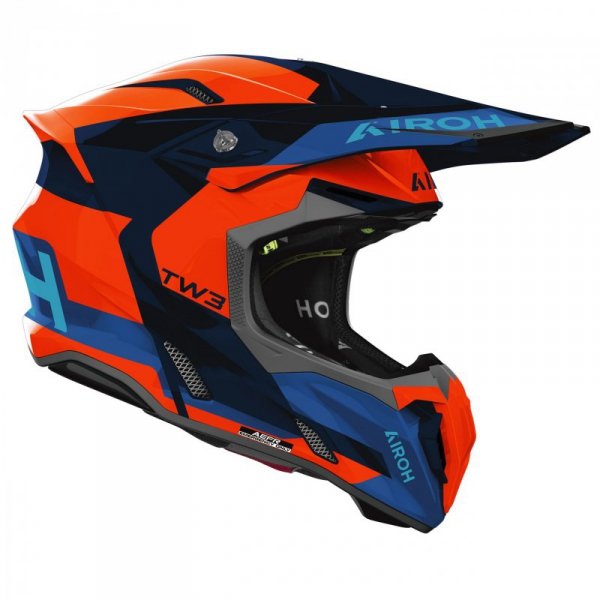 KASK MOTOCYKLOWY AIROH TWIST 3 FANCY BLUE ORANGE GLOSS S