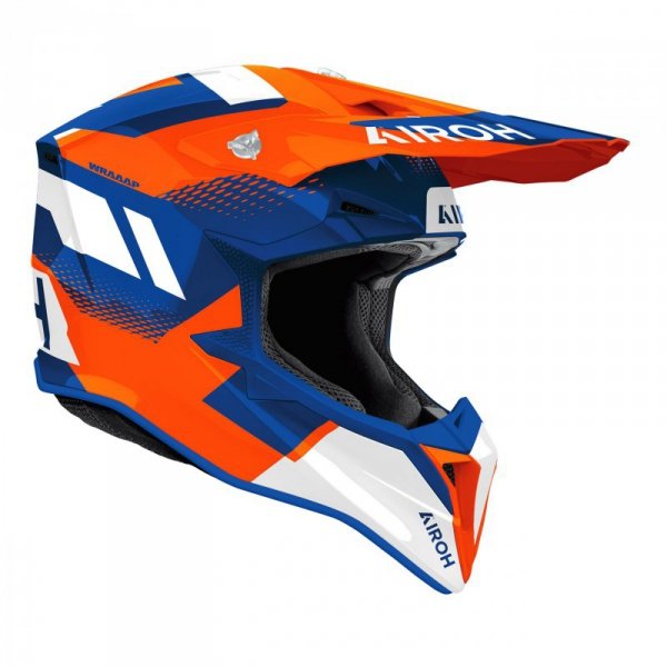 KASK MOTOCYKLOWY AIROH WRAAAP VISION ORANGE BLUE GLOSS S