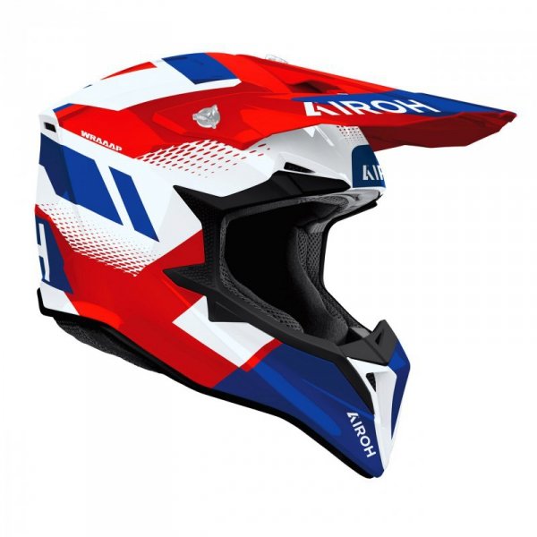 KASK MOTOCYKLOWY AIROH WRAAAP VISION RED BLUE GLOSS S