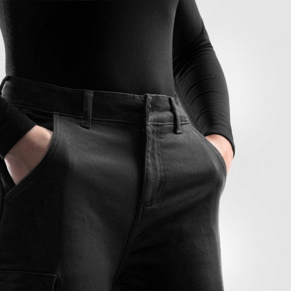 JEANSY MOTOCYKLOWE DAMSKIE REBELHORN FASTER BLACK 44/30 W44/30