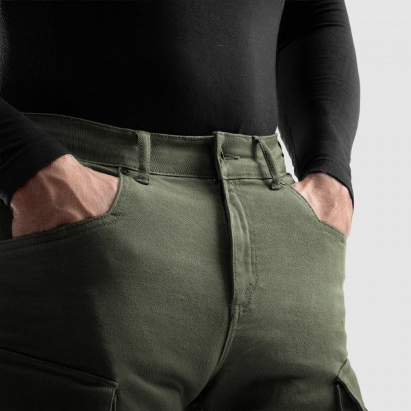 JEANSY MOTOCYKLOWE REBELHORN FASTER OLIVE GREEN 34/32