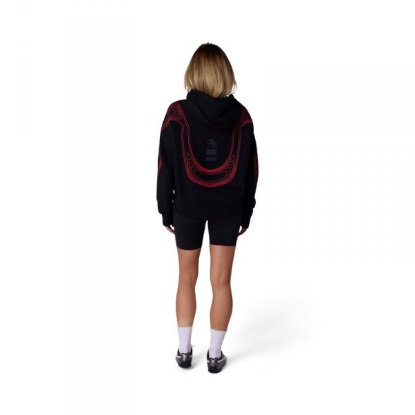BLUZA Z KAPTUREM DAMSKA FOX VISION OVERSIZED FLEECE PO BLACK S