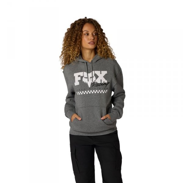 BLUZA Z KAPTUREM DAMSKA FOX CHECKER FLEECE PO HEATHER GRAPHITE XS