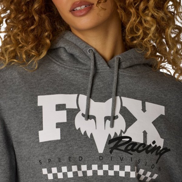 BLUZA Z KAPTUREM DAMSKA FOX CHECKER FLEECE PO HEATHER GRAPHITE M