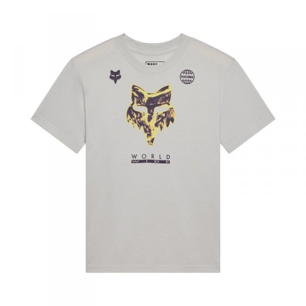 T-SHIRT DAMSKI FOX IMAGE PRINT LIGHT GREY L