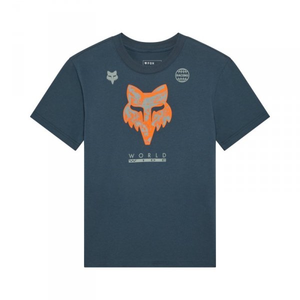 T-SHIRT DAMSKI FOX IMAGE PRINT DEEP COBALT S