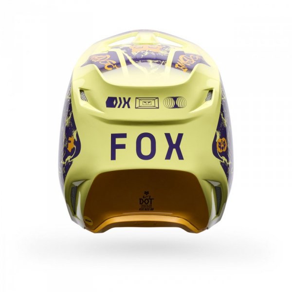 KASK MOTOCYKLOWY FOX V1 IMAGE PRINT PURPLE YELLOW S