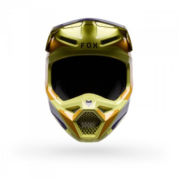 KASK MOTOCYKLOWY FOX V1 IMAGE PRINT PURPLE YELLOW XL