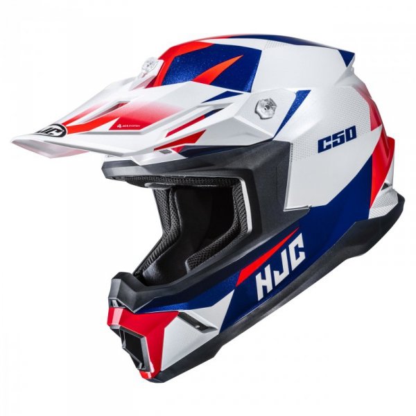 KASK MOTOCYKLOWY HJC C50 SLIDE WHITE BLUE XL