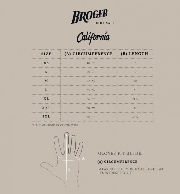 RĘKAWICE SKÓRZANE BROGER CALIFORNIA BLACK XXL