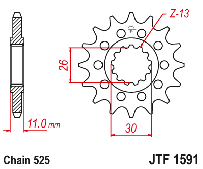 DID JT zestaw napędowy  Yamaha FZ8 N/NA  (10-15)