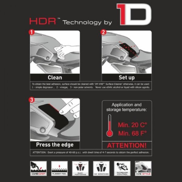 ONEDESIGN Grip Boczny HDR PANIGALE V41100 22-23 / V41100S 22-23 / V41100 SP2 22-23 / V4R 23-24 transparentny