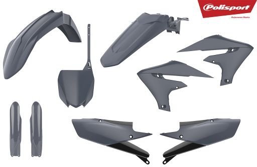 POLISPORT KOMPLET PLASTIKÓW YAMAHA YZ 250F '19-'23; YZ 450F '18-'22 KOLOR SZARY
