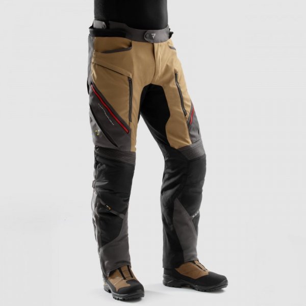 SPODNIE MOTOCYKLOWE TEKSTYLNE REBELHORN HARDY 3.0 DESERT GREY RED 3XL