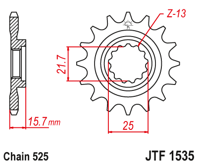 DID JT zestaw napędowy Kawasaki ZX-6R Ninja (98-02)