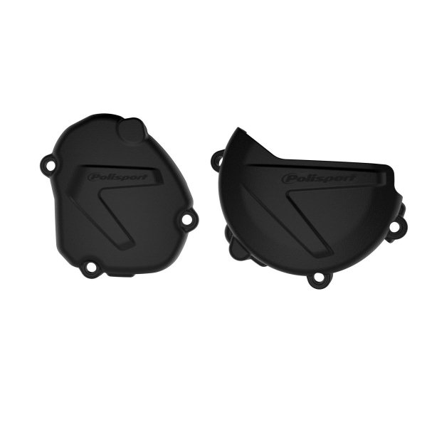 POLISPORT ZESTAW OSŁONA POKRYWY (DEKLA) ALTERNATORA ORAZ OSŁONA POKRYWY SPRZĘGŁA YAMAHA YZ 125 '08-'23 KOLOR CZARNY