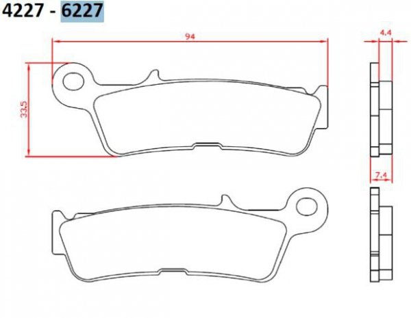 BRENTA KLOCKI HAMULCOWE KH755 SPIEK METALICZNY (ZŁOTE) OFF ROAD YAMAHA YZ 450 20-, PRZÓD (FT 6227)