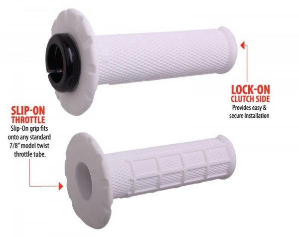 ODI MANETKI OFF ROAD HALF WAFFLE UNIVERSAL LOCK-ON GRIP SET KOLOR BIAŁY