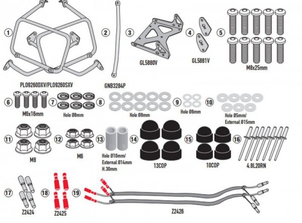 KAPPA STELAŻ KUFRÓW BOCZNYCH MONOKEY CAM SIDE VOGE VALICO 900 DSX 24-25, - POD KUFRY KFR KFORCE ORAZ KVG KVOYAGER ALU