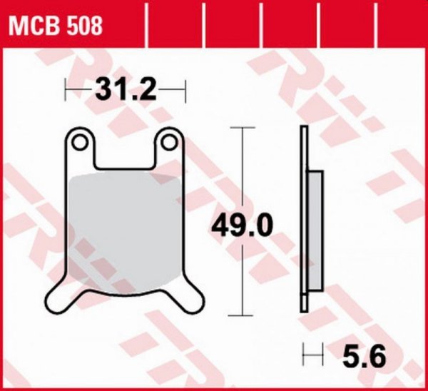 TRW ZF KLOCKI HAMULCOWE KH050 ORGANIC PUCH COBRA 6GT, MONZA 4 80-84, ZUNDAPP KS 50 76-81, KS 80 81-87, HERCULES KX-5 84-95 PRZÓD
