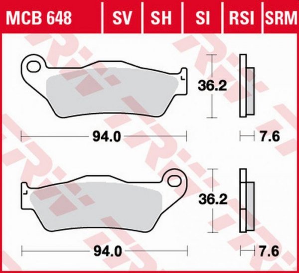 TRW ZF KLOCKI HAMULCOWE KH181 ECO ORGANIC APRILIA RX 125 00-13, BMW G 450X 08-11, KTM EXC 125 90-16, SX 250 96-, EXC-F 350 11-, 