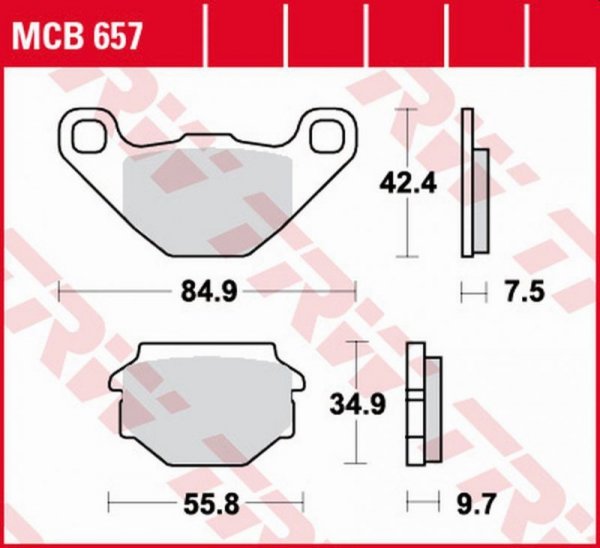 TRW ZF KLOCKI HAMULCOWE KH173 ORGANIC APRILIA SX 125 08-14, GILERA EGALET 50 95-99, MUZ BAGHIRA/MASTIFF 660 97-07, SUPERMOTO 660