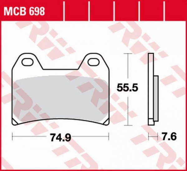 TRW ZF KLOCKI HAMULCOWE KH244 ORGANIC HONDA CB 400 SUPER FOUR 97-, BMW R NINE T 16-18, DUCATI 748/996 98-07, MULTISTRADA 1200 10